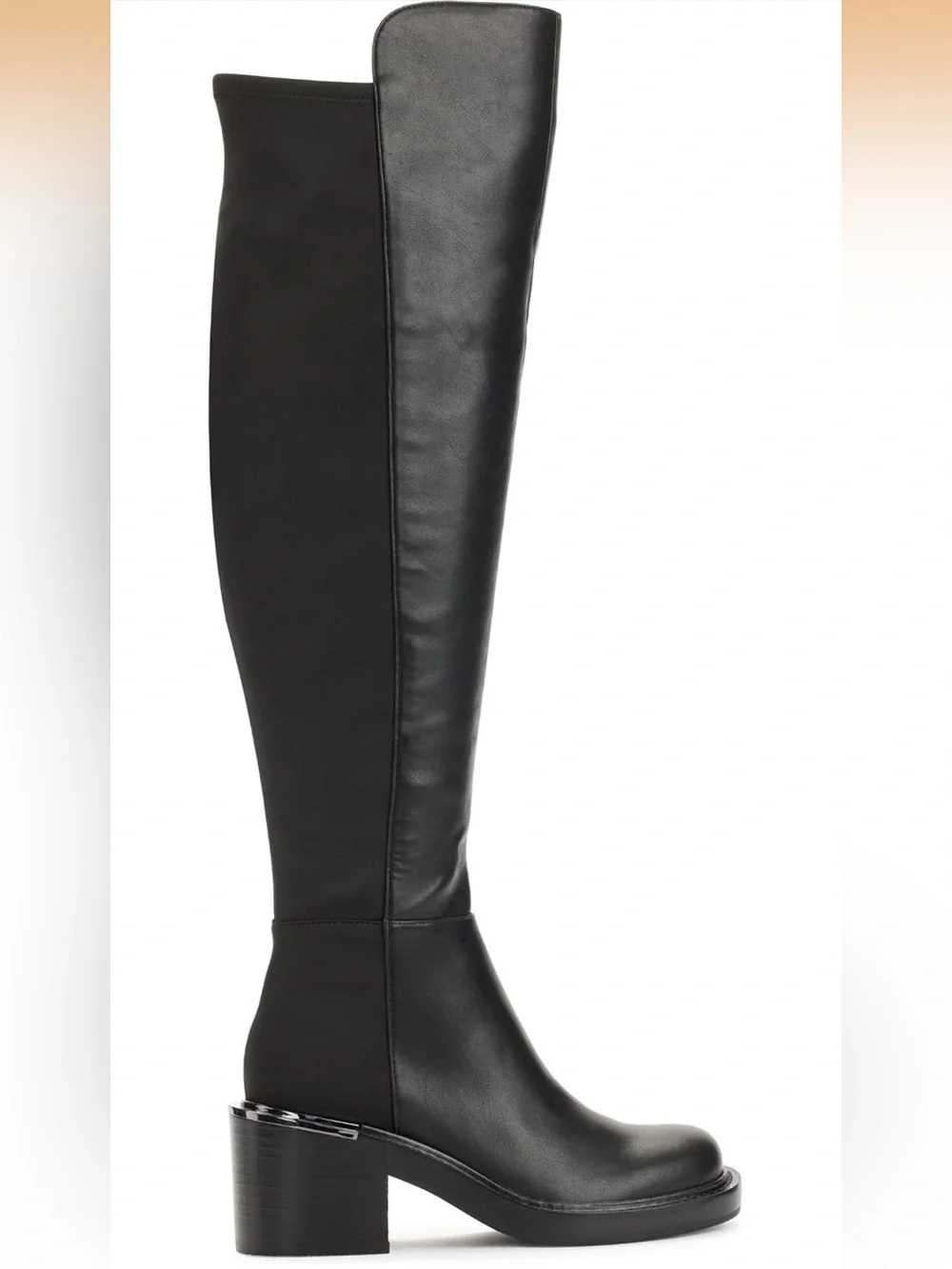 DKNY Black Over-the-Knee Block Heel Boots